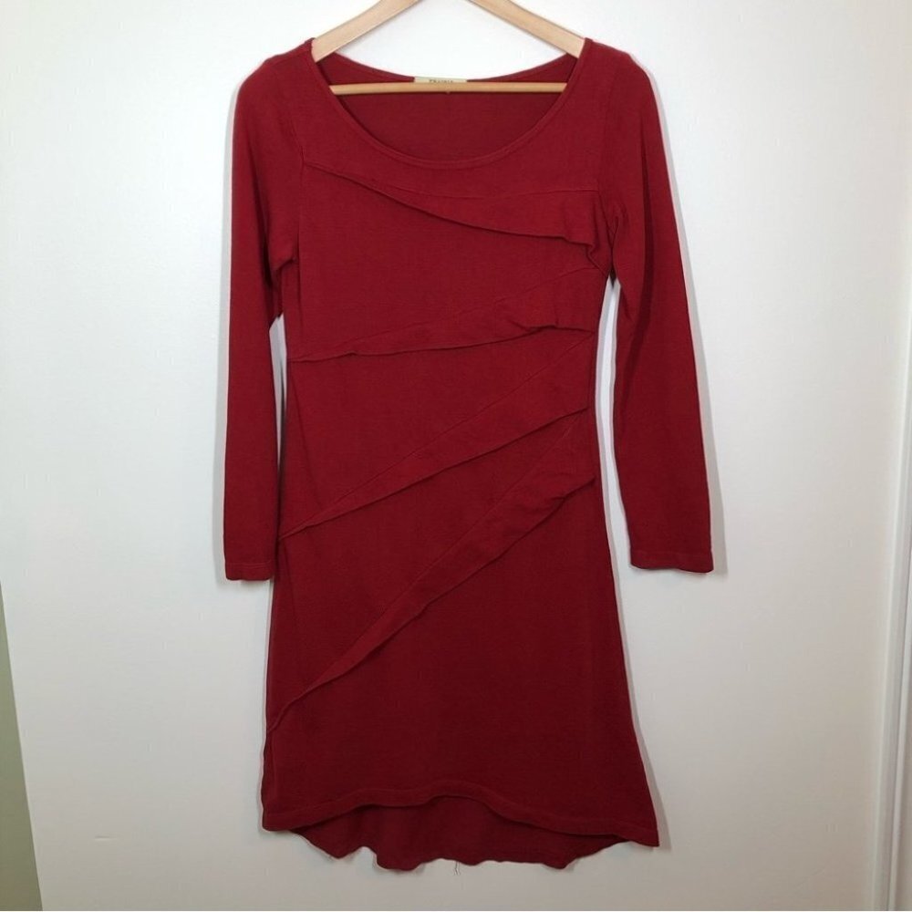 Prairie Underground Organic Cotton Red Long Sleeve‎  Dress Size XS